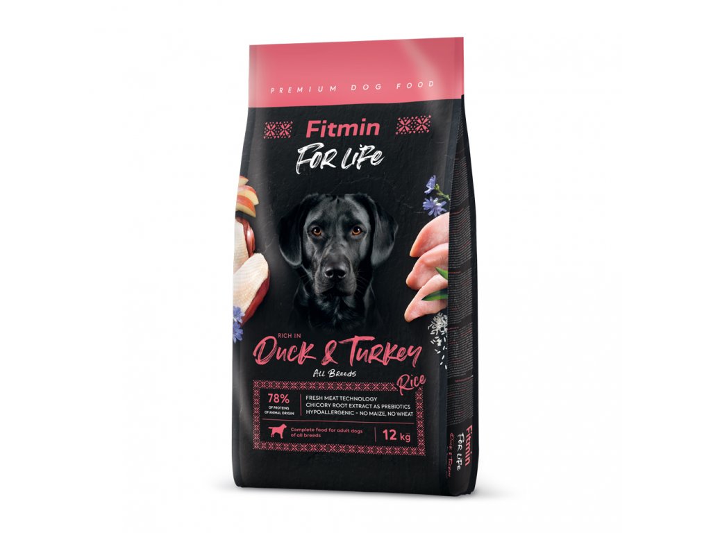 Fitmin For Life Duck & Turkey krmivo pro psy 12 kg