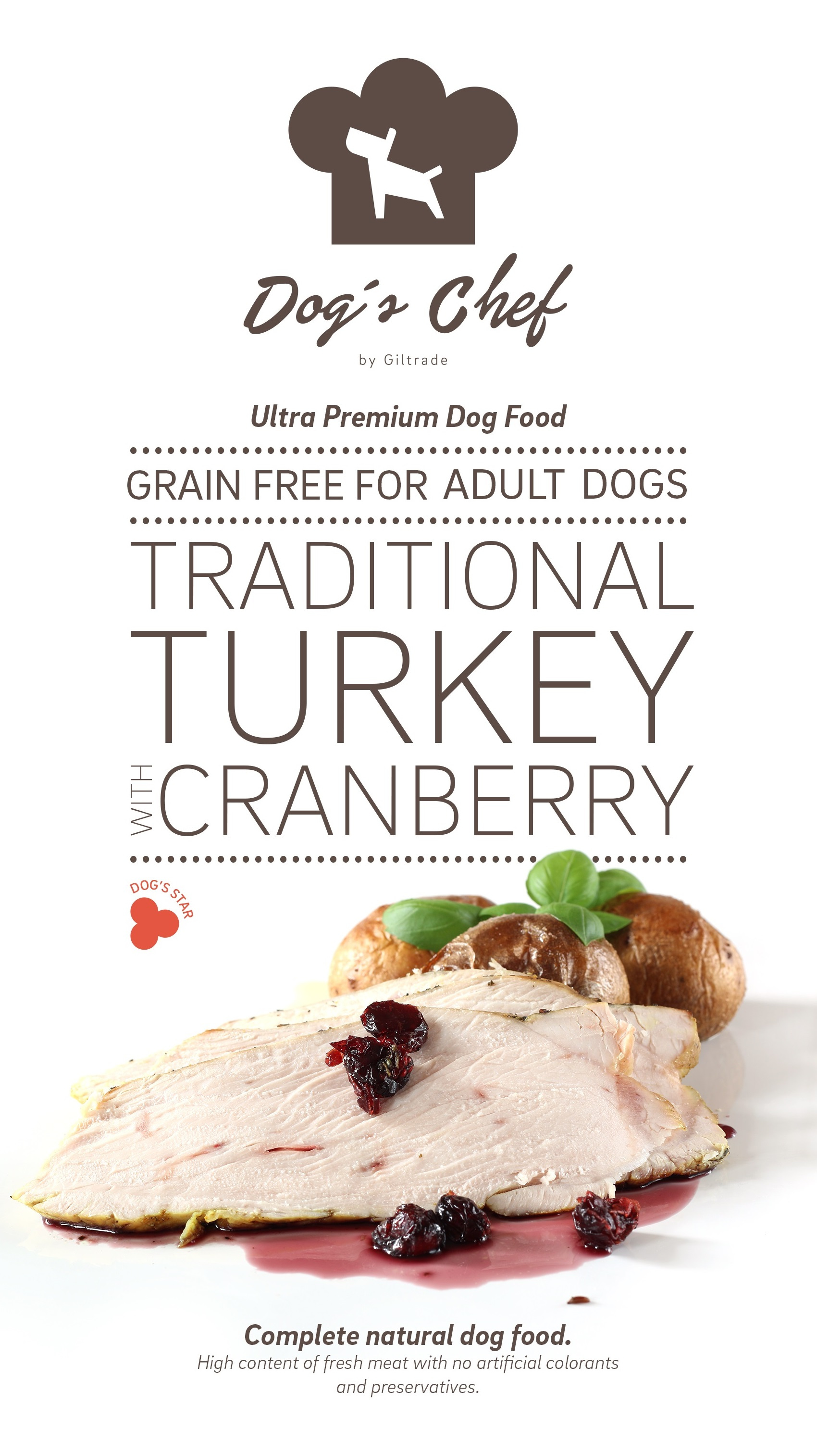 DOG’S CHEF Traditional Turkey with Cranberry 15 kg + DOPRAVA ZDARMA