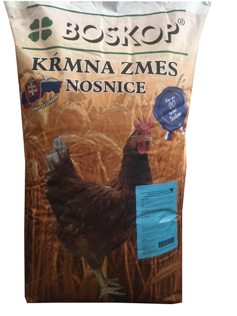 BOSKOP Kompletná kŕmna zmes pre úžitkové nosnice granulovaná + HUMAC 25 Kg