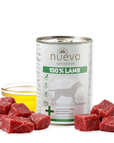 NUEVO dog Sensitive 100% Lamb monoproteínová mäsová konzerva pre psov s jahňacím mäsom 400 g